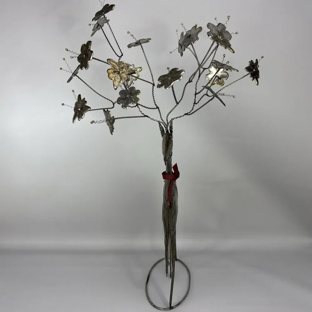 2x Pottery Barn Pressed Metal Reindeer Christmas Flower Antlers UNIQUE Decor HTF